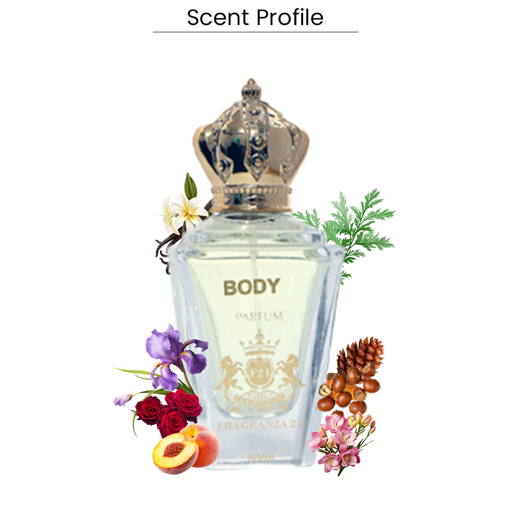 Body Parfum – Soft Peach, Rose & Cashmere Wood Floral Powdery Fragrance