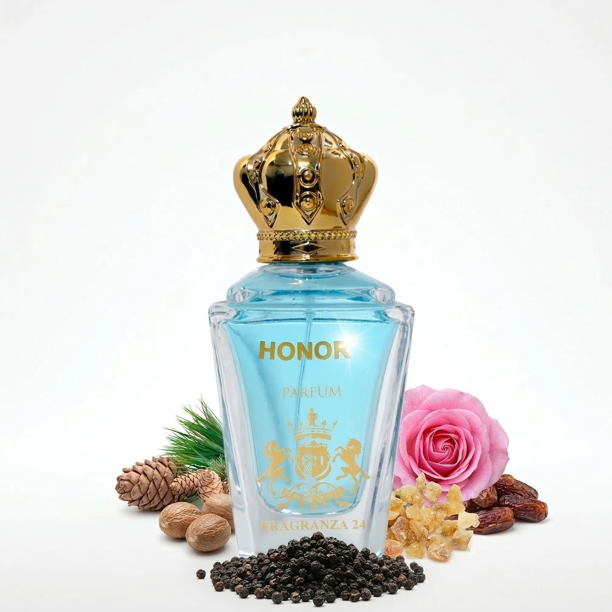 Honor Parfum for Men – Spicy Woody Incense Fragrance with Pink Pepper, Geranium & Frankincense