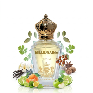 Millionaire Parfum for Men – Fresh Spicy Woody Fragrance with Bergamot, Green Apple & Vanilla Amber