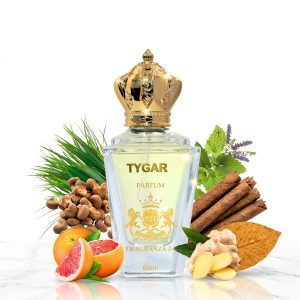 Tygar Parfum for Men – Grapefruit, Ginger & Ambroxan Woody Citrus Fragrance